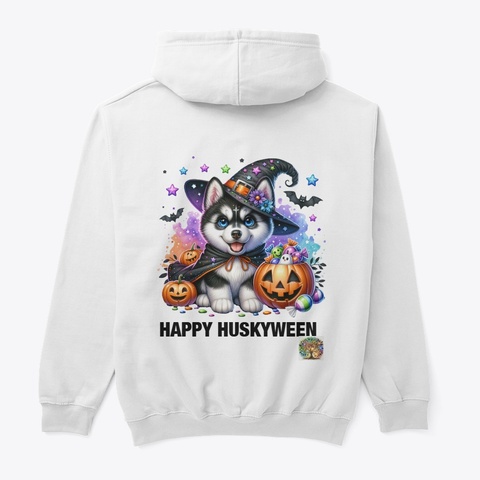 "Happy Huskyween: Howl With Fun!" White Kaos Back