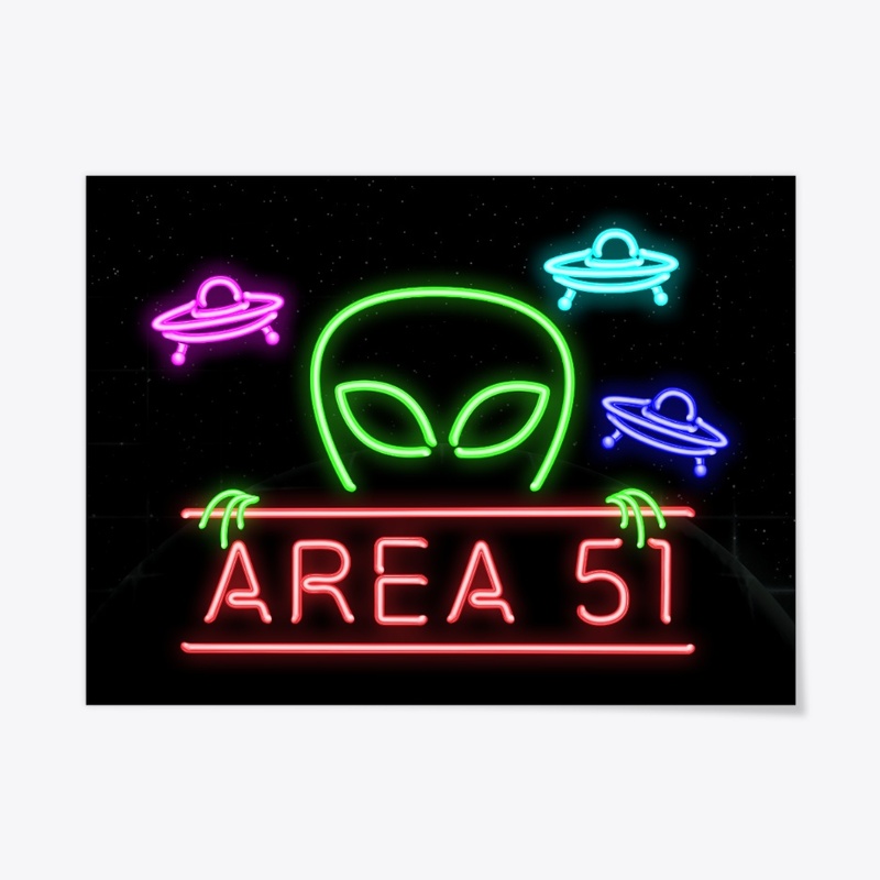 Area 51 Man Cave Neon Pipe Sign