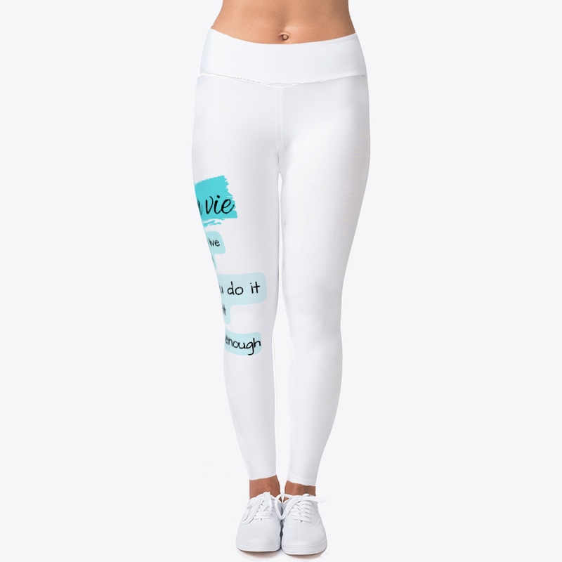 c'est la vie t_shirt with aqua colore