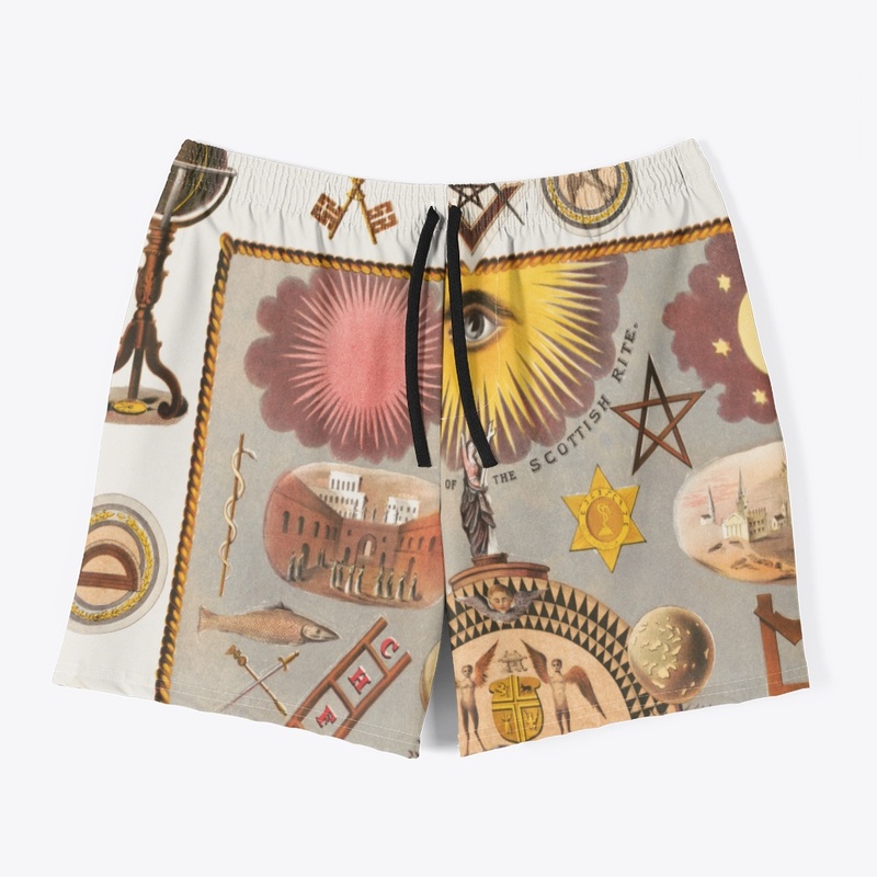Masonic chart All-Over Men's Swim Trunks