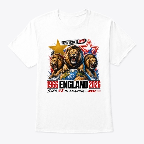 England Football T Shirt White T-Shirt Front
