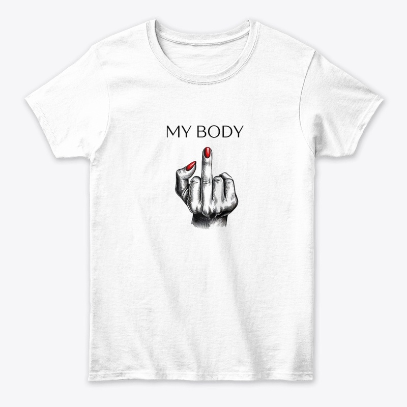 My Body F U with red nail polish 