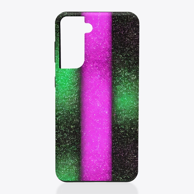 Sparkly Pink, Black and Green Design 