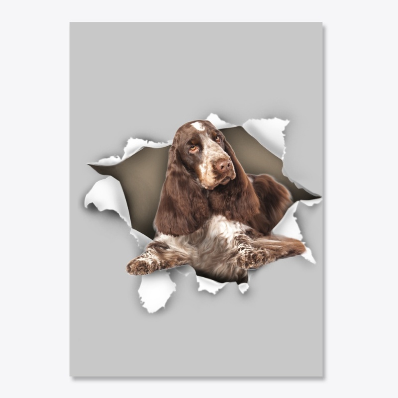 English Cocker Spaniel Torn Paper