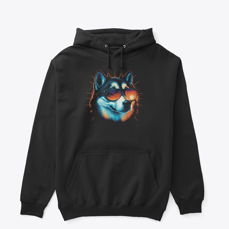 jackofallarts husky with sunglasses