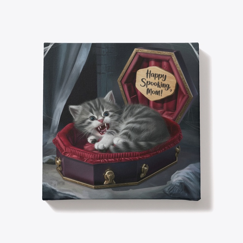 Spooky Mom Gift: Vampire Cat Art