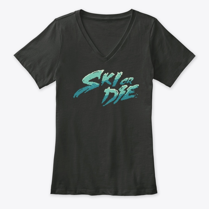 Ice Sunset Ski or die Pixel art Logo