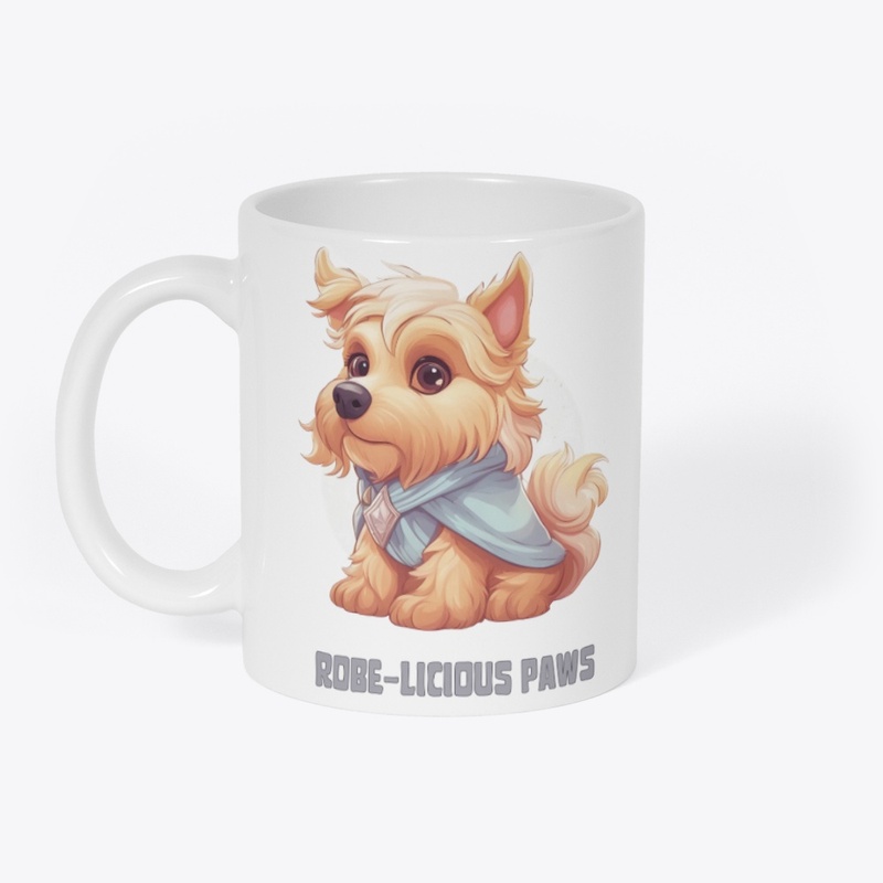 Cute Furry Dog Wearing Robe
