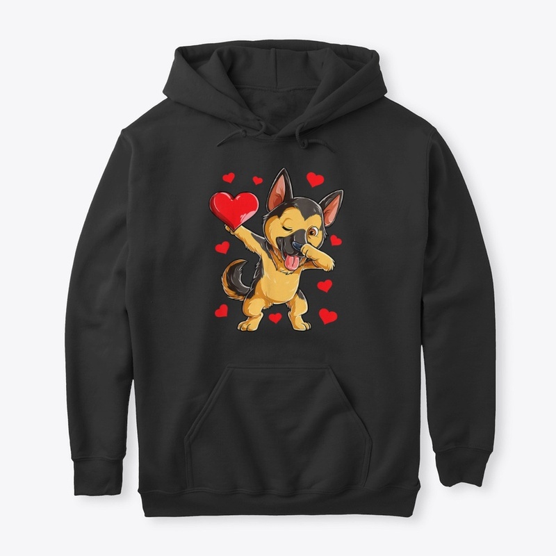 Dabbing German Shepherd Valentines Day