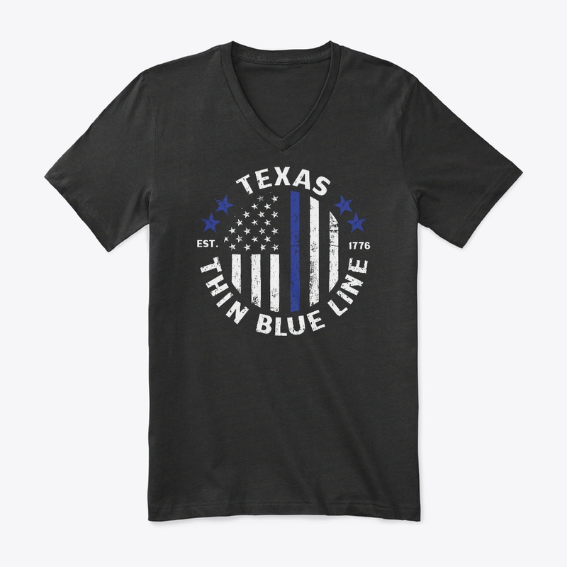 Texas Police T-shirt, Thin Blue Line 