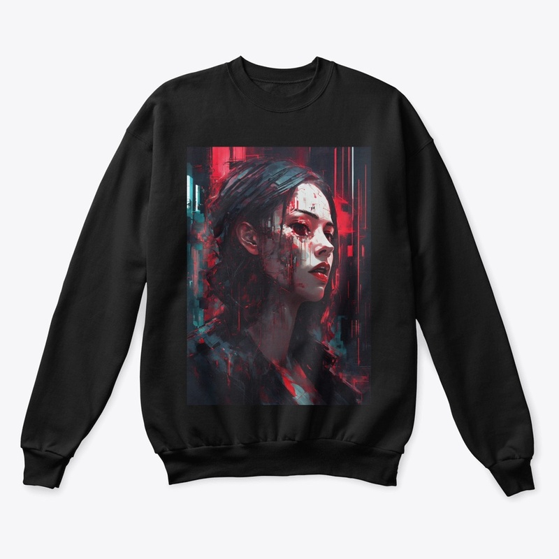 Illustration vampire style of glitch art