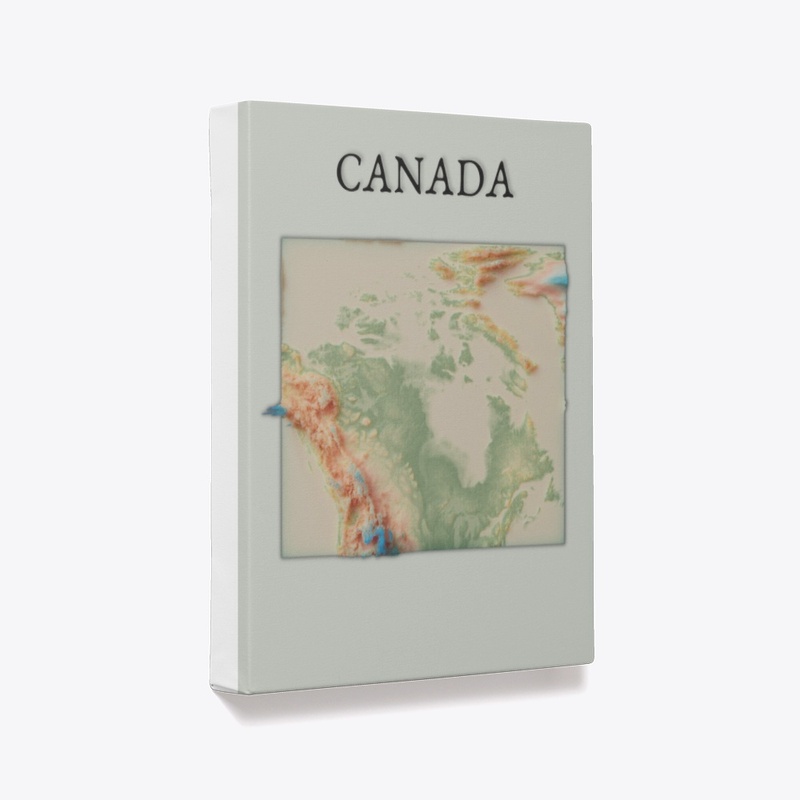 Canada Shaded 3D Map Wall Art