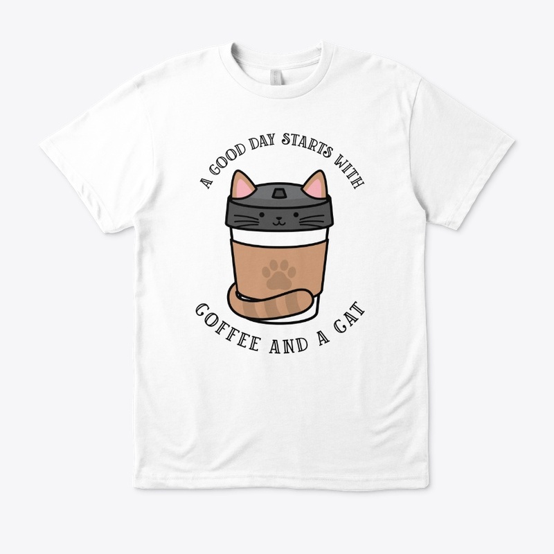 A good day starts with coffee and a cat
