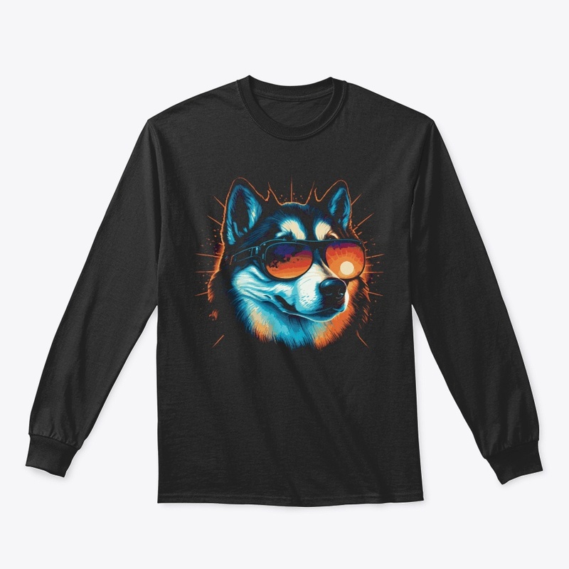 jackofallarts husky with sunglasses