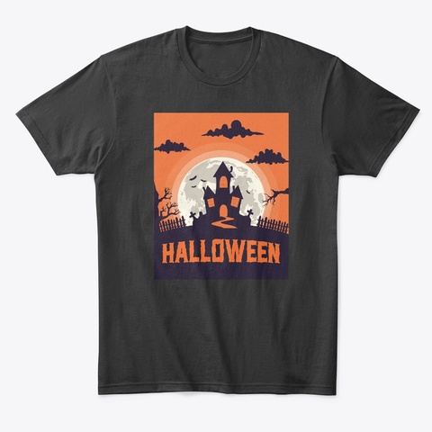 Scary Halloween House Shirt Black T-Shirt Front