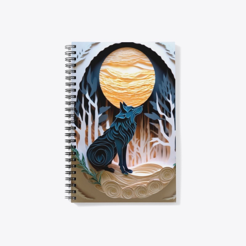 Carved Wolf under Full Moon