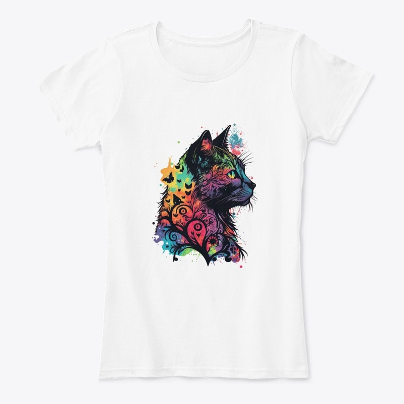 Abstract Colorful Cat