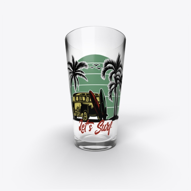 Let's surf home bottle glass cups