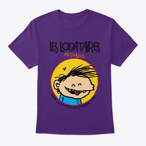 Les Locataires   Mathbeul Content Purple T-Shirt Front