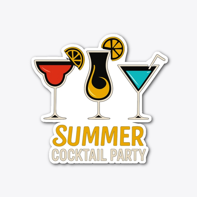 Summer Cocktail Party T-Shirt Design