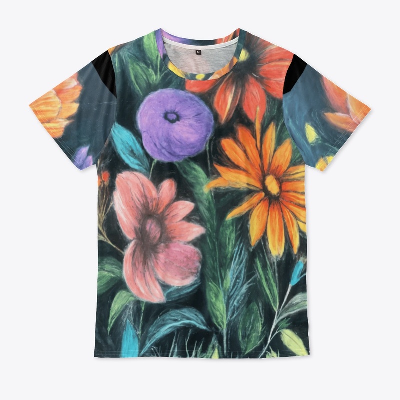 Multicolor Floral Design t-shirt 