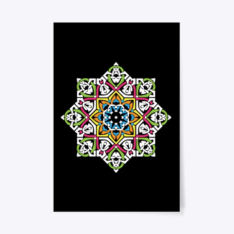 Mandala Arabo Black Maglietta Front