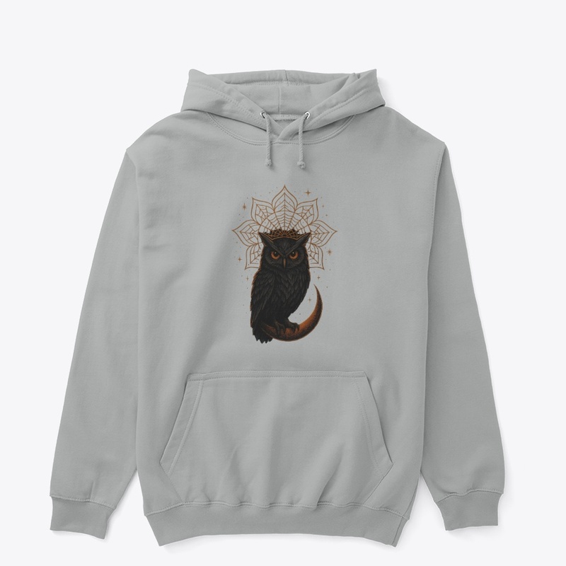 Mystic Owl on Crescent Moon