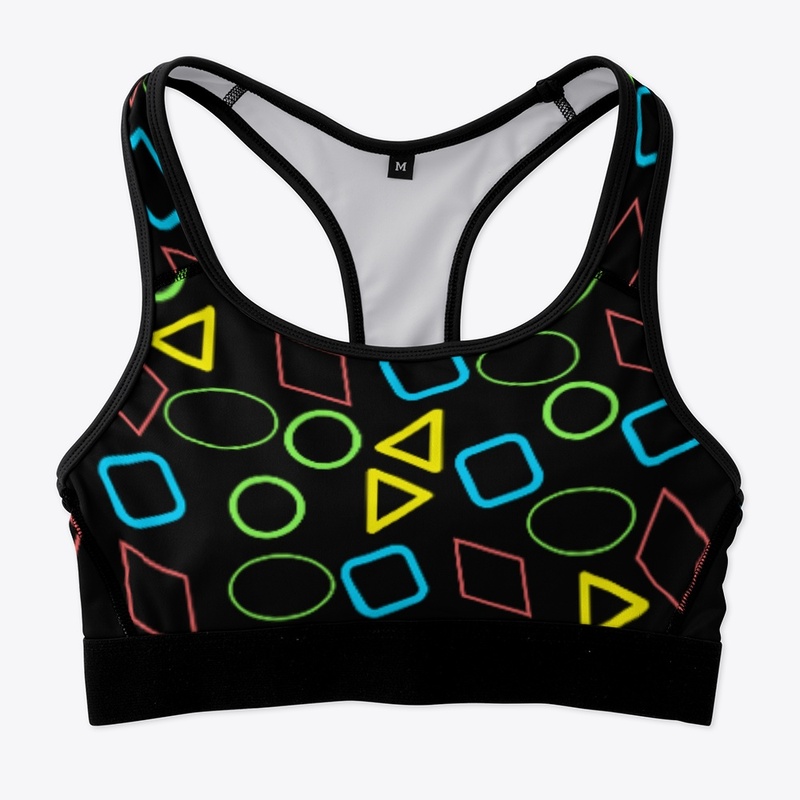 Multi Color Geometric Bra