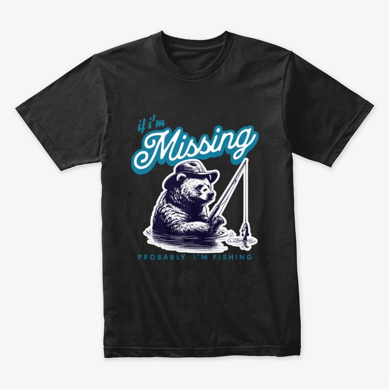 Bear Fishing T-Shirt for Fishing Lovers