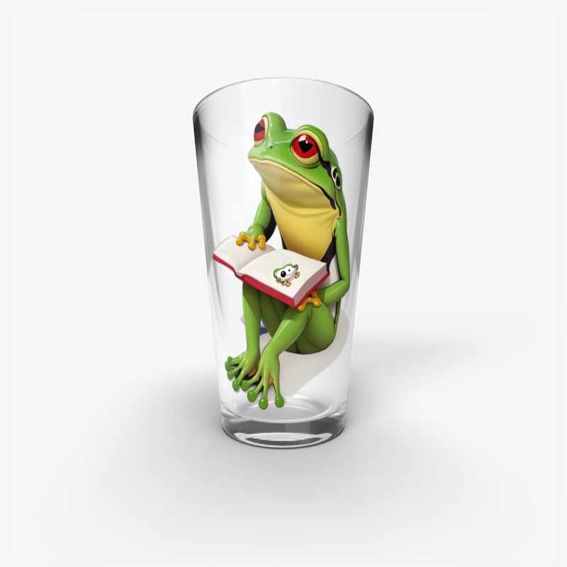 Porcelain froggie reading a book