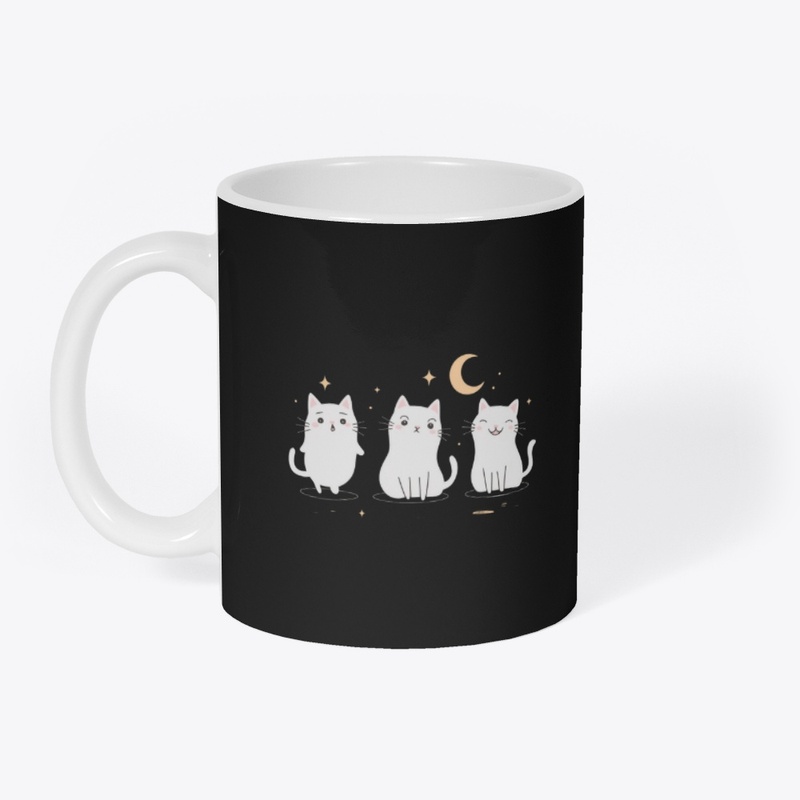 Three Cats and the Moon Cat Design