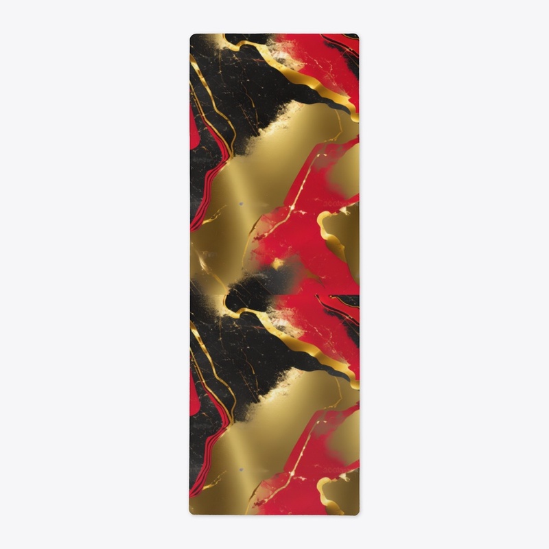 Black, red and gold marble print 