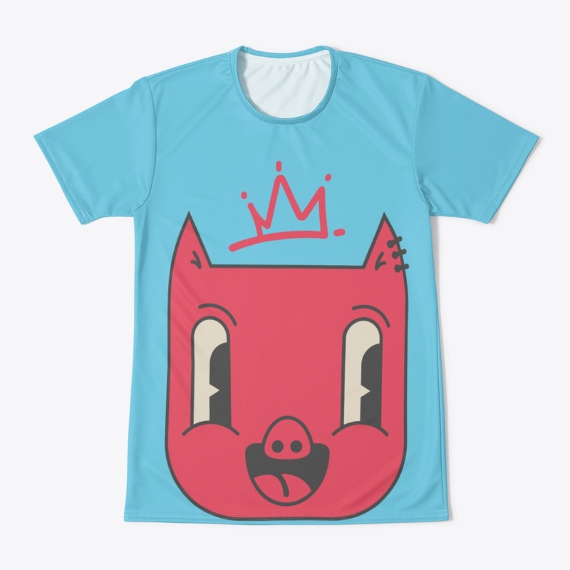 Red pig king of style and partying.