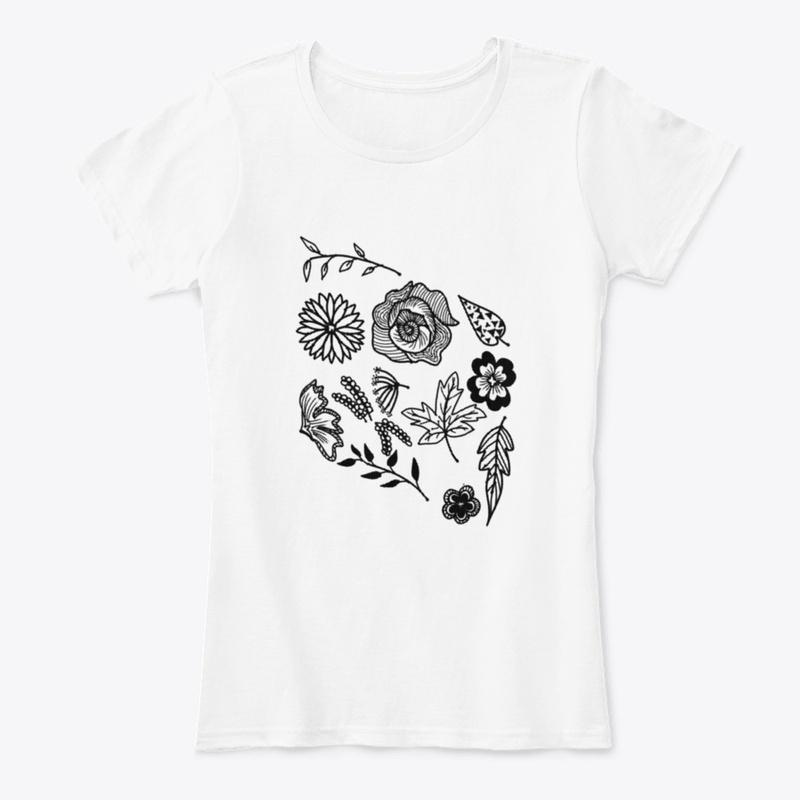 FLOWERS AND LEAVES - Tee-shirt