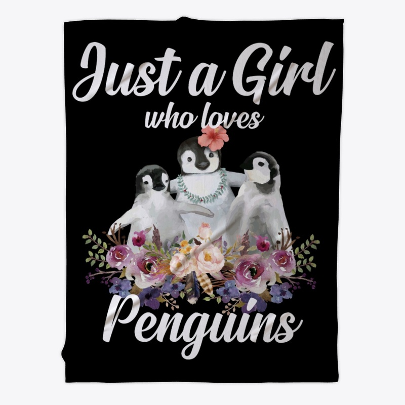 Girl Loves Penguins Watercolor Style