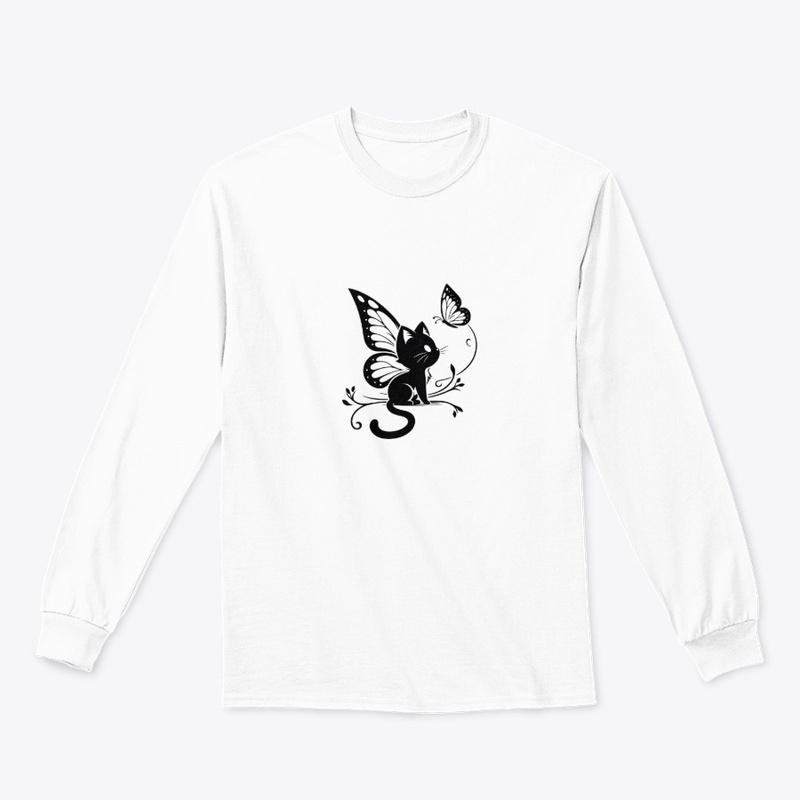 Cut cat with butterfly 