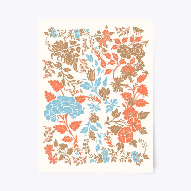 Pearl Flower Chinoiserie Art Print Merch