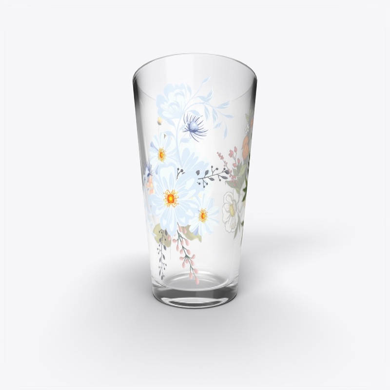 White color flower mug