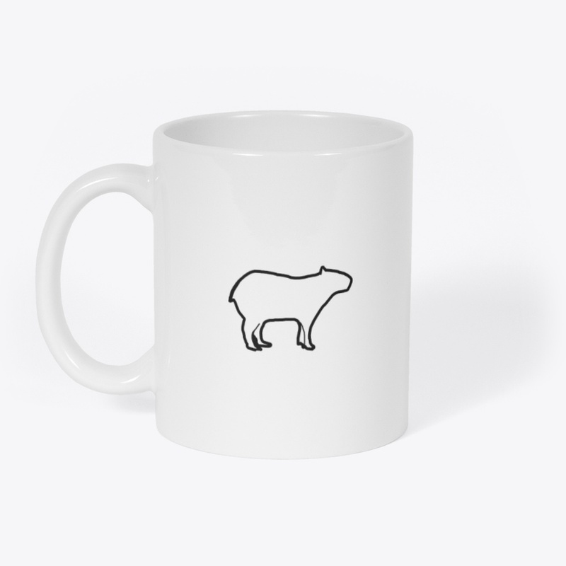 Simple Capybara Mug (Black outline)