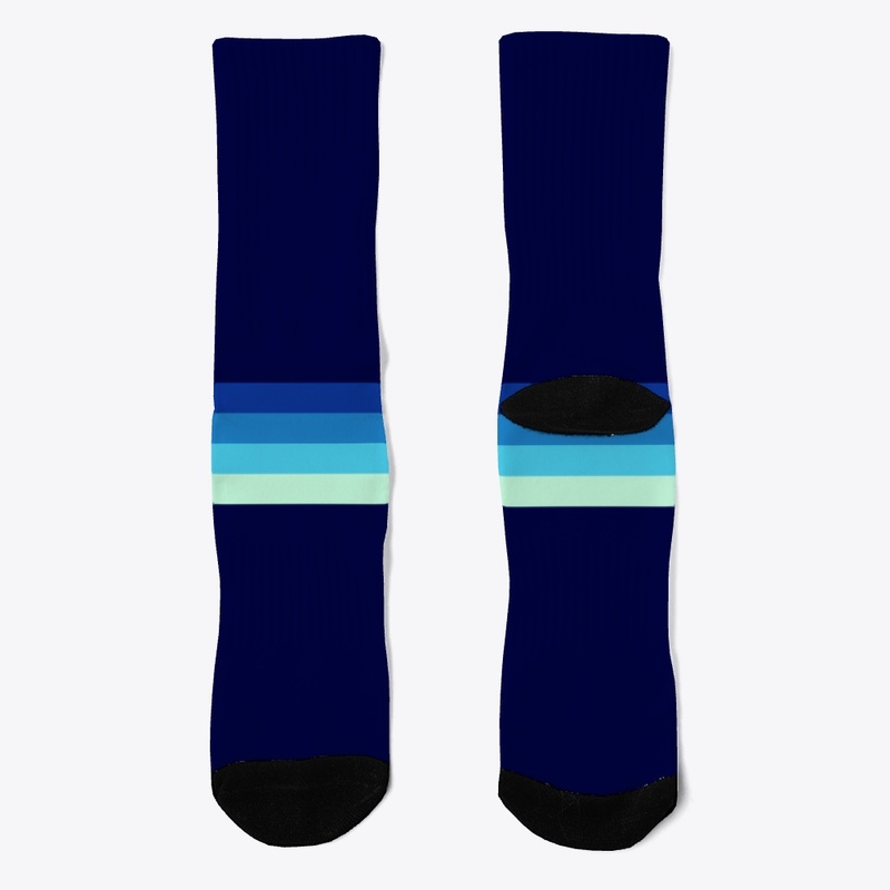 Classic Blue Maritime  Retro Stripes