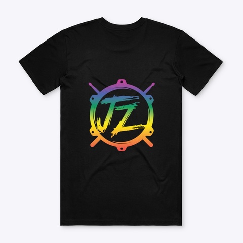 Jz Pride Drums Front & Back Black T-Shirt Back
