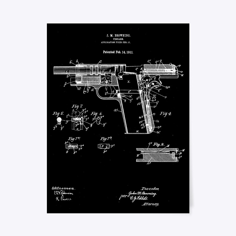 Gun Browning 1911 Dark Color.