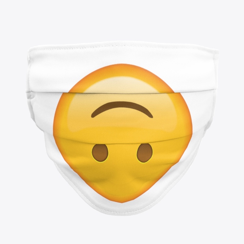 Upside Down Smiley Emoji Face Mask
