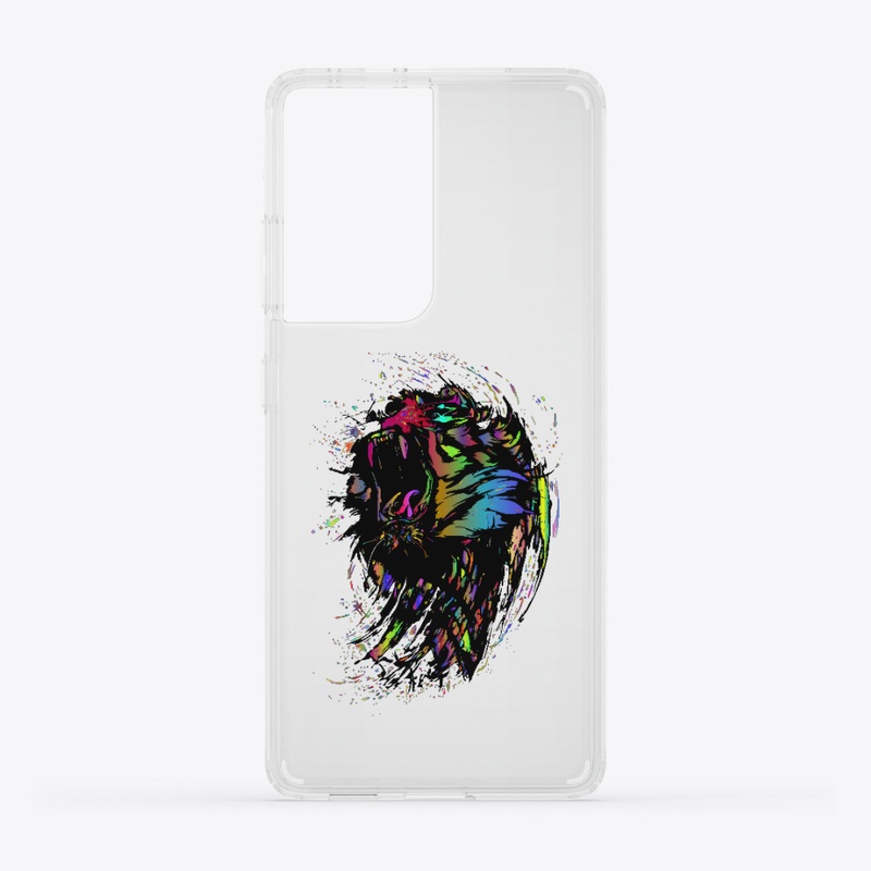 Wolf Leaping Splash of Color Neat Design