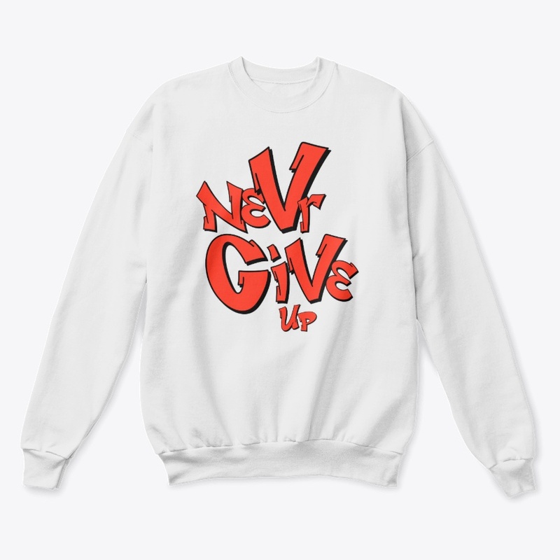 Never Give Up Bold Red Graffiti