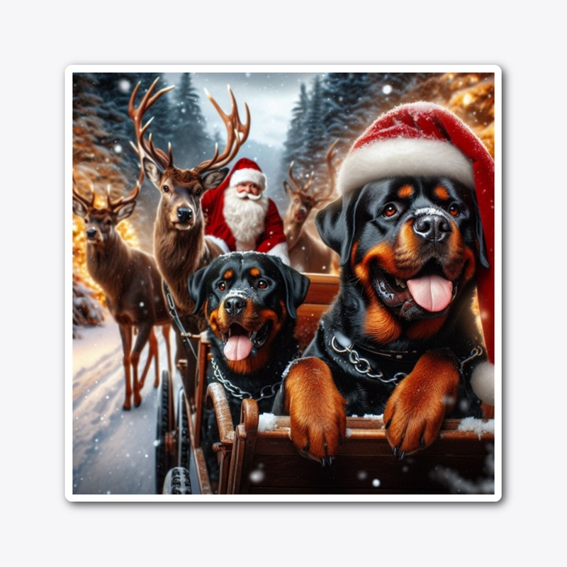 Rottweilers Santa Cart
