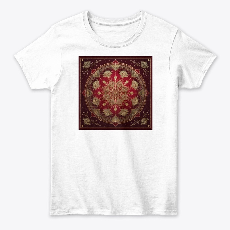 Red Gold Mandala Vintage Design
