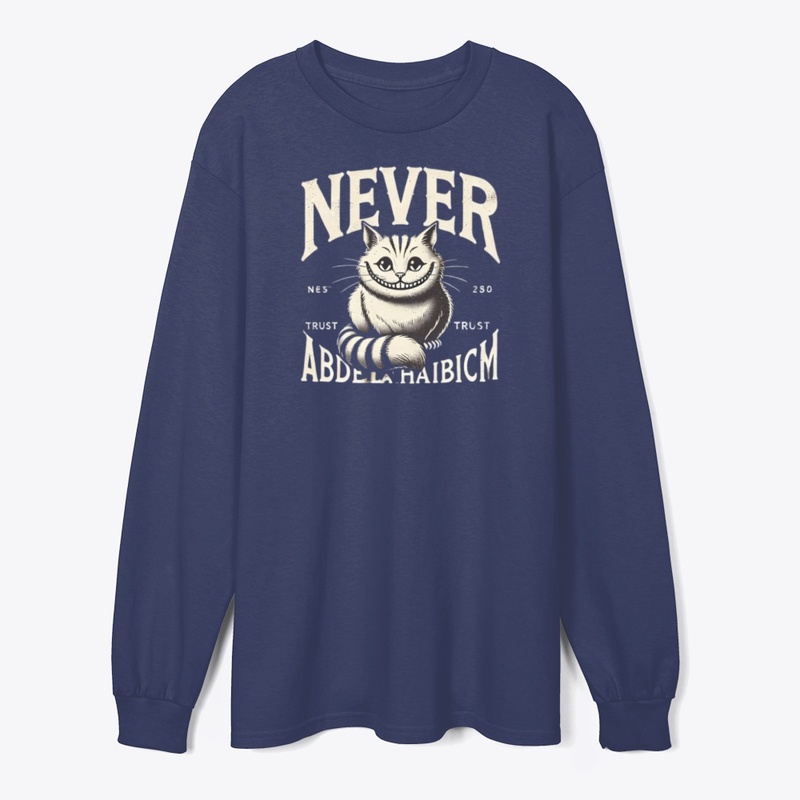 Vintage Smiling Cat T-Shirt – Never