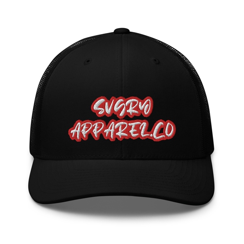 Black and red logo design 