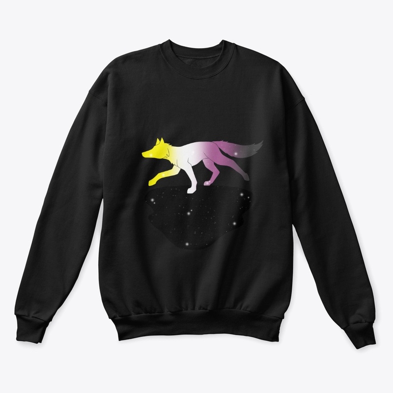 Non-binary starry running fox